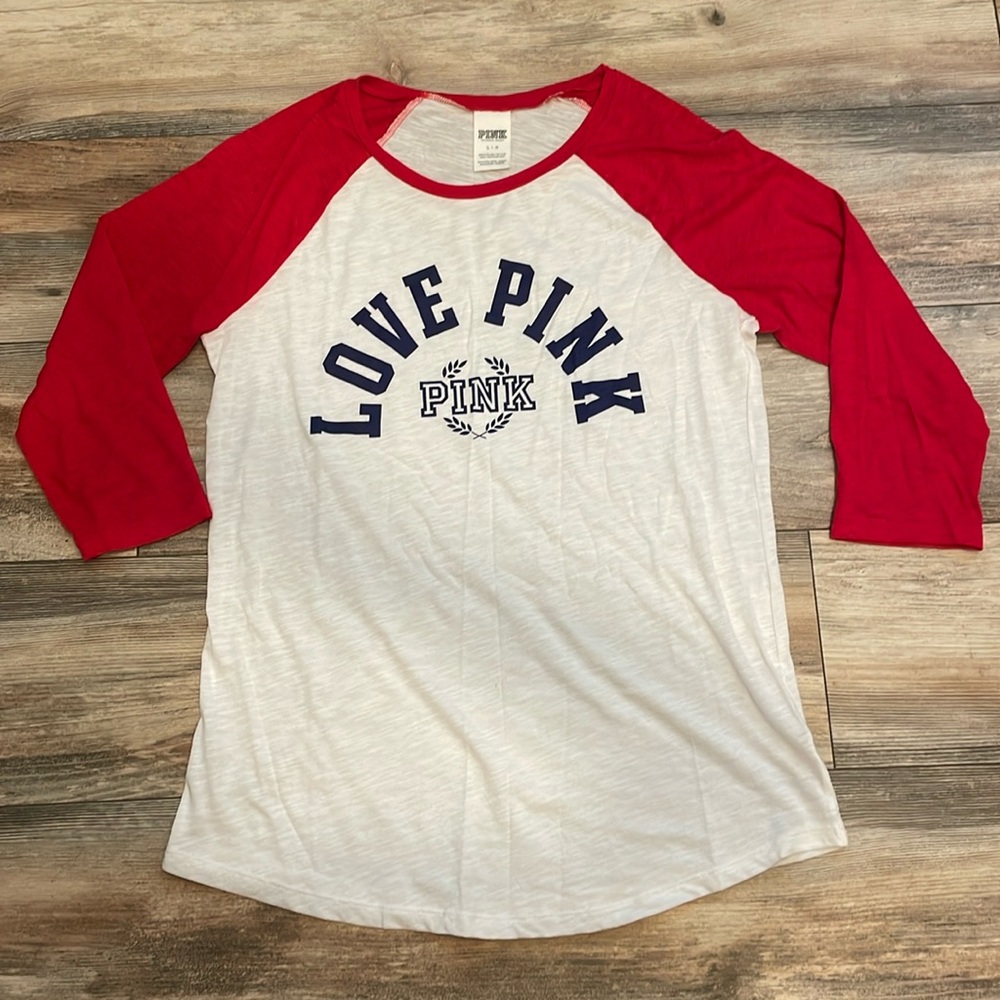 VS Pink 3/4 Sleeve Baseball Tee
